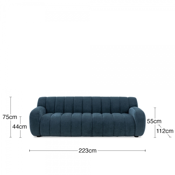 Hattie 3 Seater Sofa, Dusk Blue