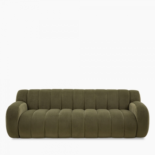Hattie 3 Seater Sofa, Mossy Green Velvet