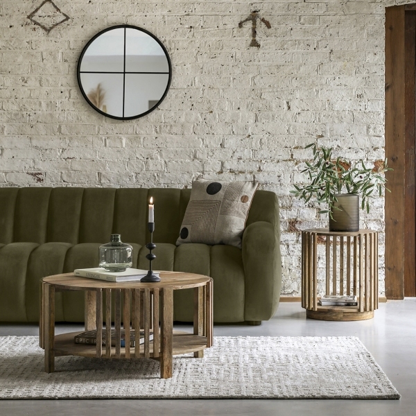 Hattie 3 Seater Sofa, Mossy Green Velvet