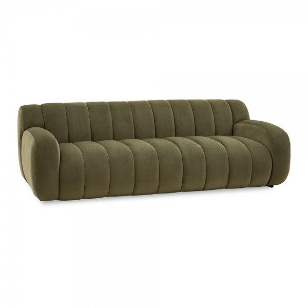 Hattie 3 Seater Sofa, Mossy Green Velvet