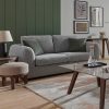 Hayden 2 Seater Sofa, Grey Chenille