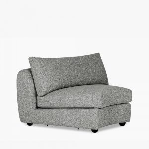 Hayden Curved Middle Section, Grey Chenille