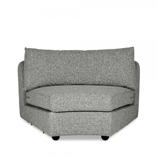 Hayden Curved Middle Section, Grey Chenille