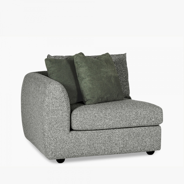 Hayden Left Corner Sofa Section, Grey Chenille