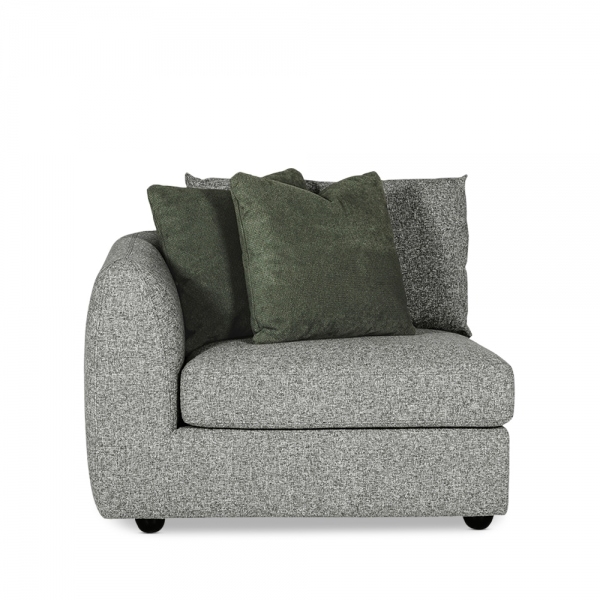 Hayden Left Corner Sofa Section, Grey Chenille