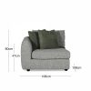 Hayden Left Corner Sofa Section, Grey Chenille