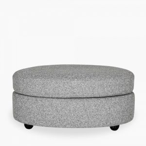 Hayden Oval Ottoman, Grey Chenille
