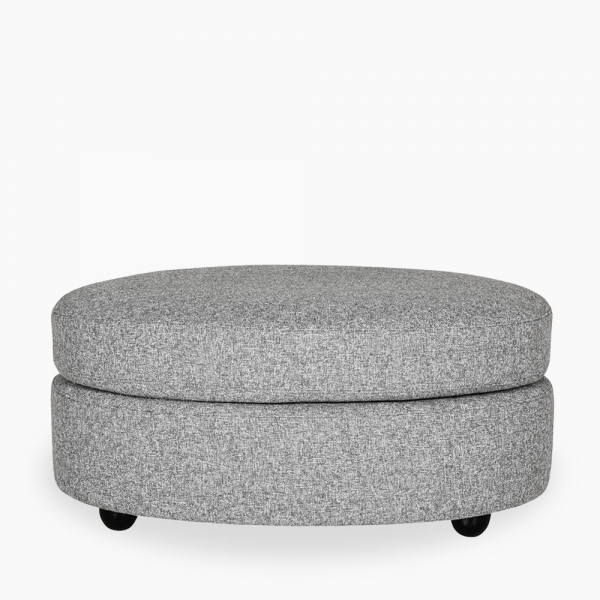 Hayden Oval Ottoman, Grey Chenille