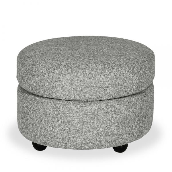 Hayden Oval Ottoman, Grey Chenille