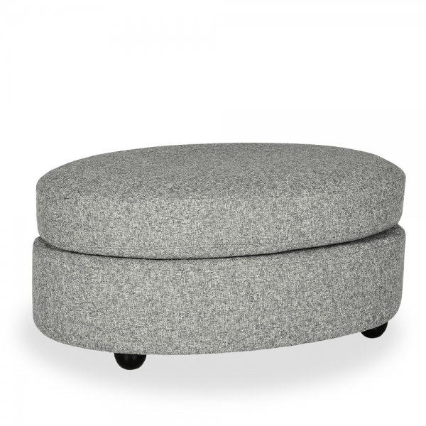 Hayden Oval Ottoman, Grey Chenille