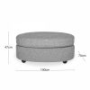 Hayden Oval Ottoman, Grey Chenille