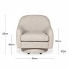 Hayden Swivel Armchair, Cream Chenille