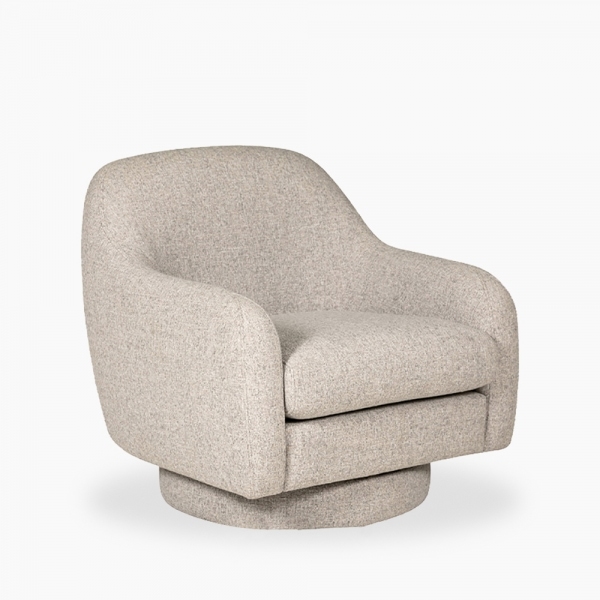 Hayden Swivel Armchair, Cream Chenille