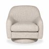 Hayden Swivel Armchair, Cream Chenille