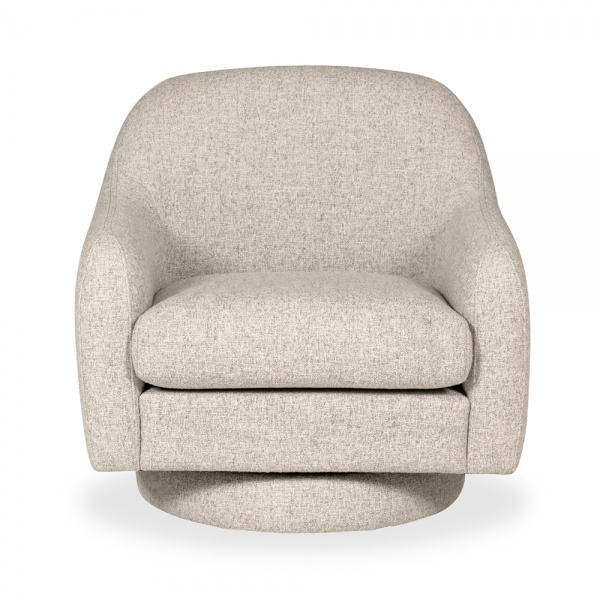 Hayden Swivel Armchair, Cream Chenille