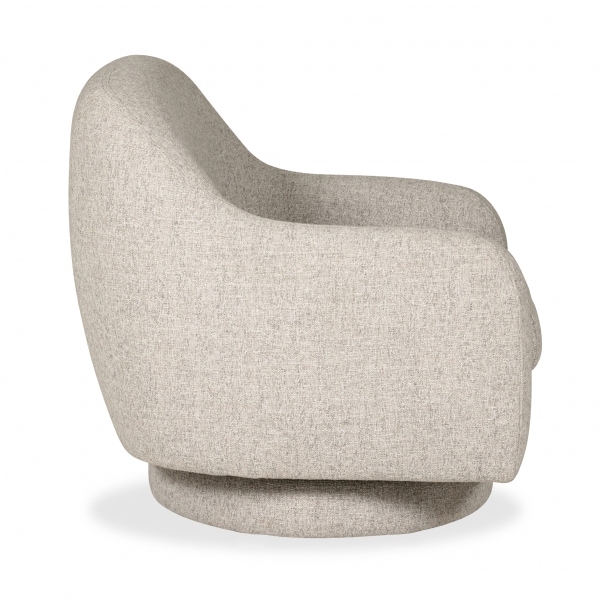 Hayden Swivel Armchair, Cream Chenille