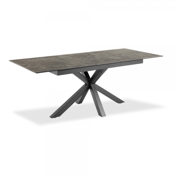 Heaven 6-8 Seat Extendable Dining Table, Dark Grey Ceramic