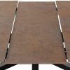 Heaven 6-8 Seat Extendable Dining Table, Rustic Brown Ceramic