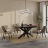 Heaven 6-8 Seat Extendable Dining Table, Rustic Brown Ceramic