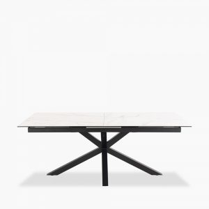 Heaven 8-10 Seat Extendable Dining Table, White Ceramic