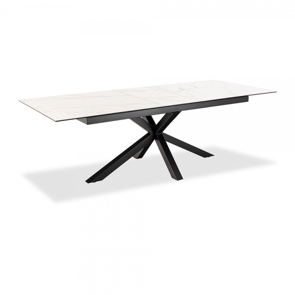 Heaven 8-10 Seat Extendable Dining Table, White Ceramic