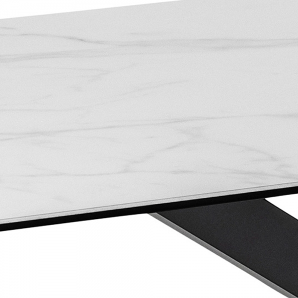 Heaven 8 Seat Dining Table, White Ceramic
