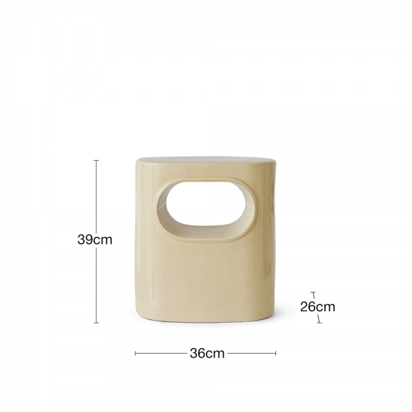 Hkliving Space Side Table, Cream