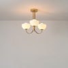 houseof 3 Light Bowl Ceiling Light, Brass