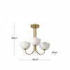 houseof 3 Light Bowl Ceiling Light, Brass