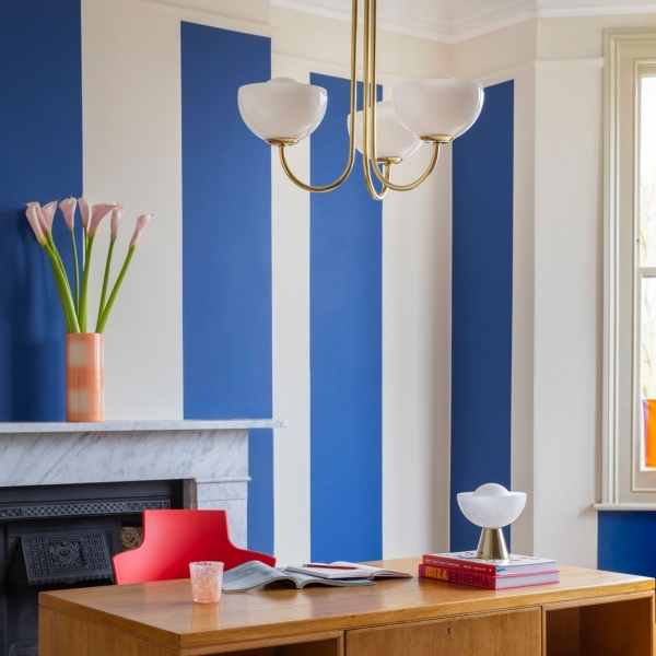 houseof 3 Light Bowl Ceiling Light, Brass