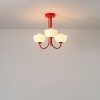 houseof 3 Light Bowl Ceiling Light, Jam Red