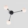 houseof 3 Light Flush Ceiling Light, Charcoal
