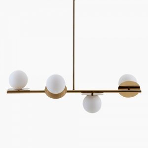 houseof 4 Plate Pendant Light, Brass