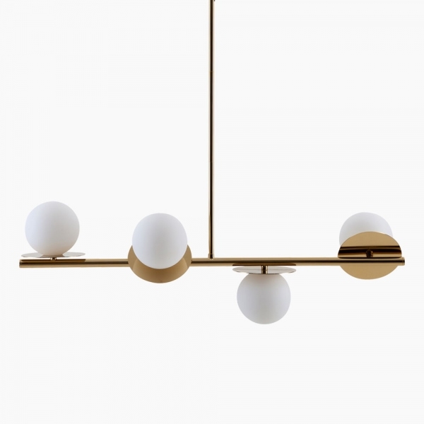 houseof 4 Plate Pendant Light, Brass