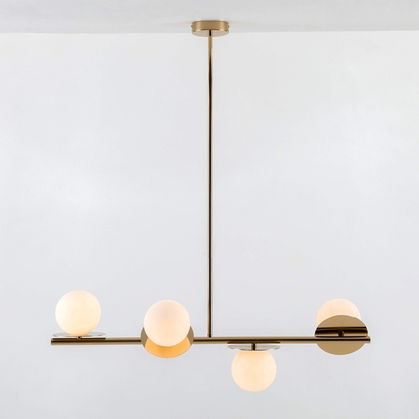 houseof 4 Plate Pendant Light, Brass