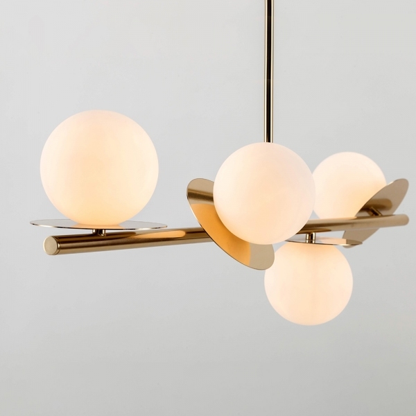 houseof 4 Plate Pendant Light, Brass