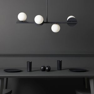 houseof 4 Plate Pendant Light, Charcoal