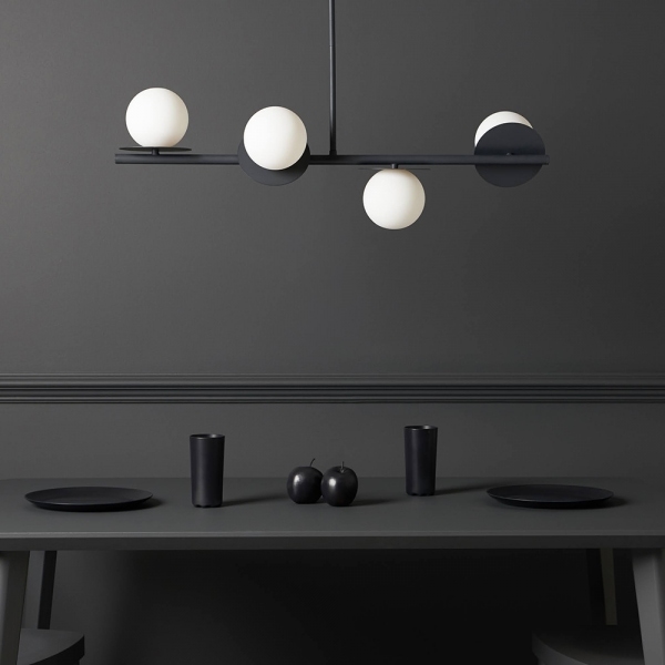 houseof 4 Plate Pendant Light, Charcoal