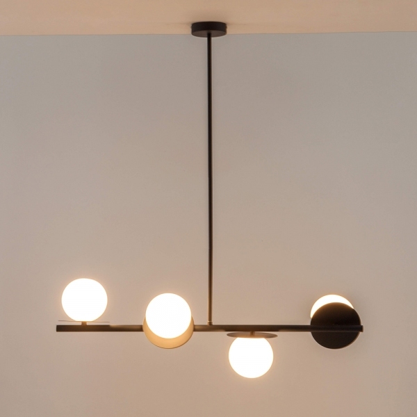 houseof 4 Plate Pendant Light, Charcoal
