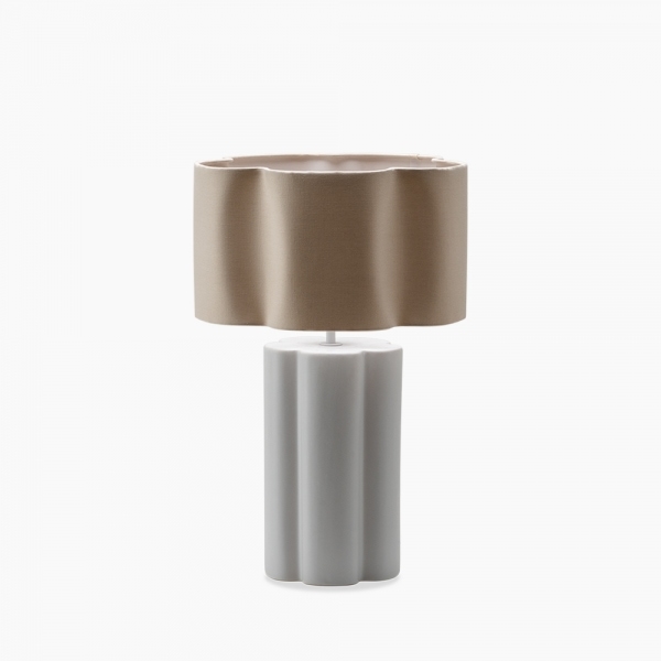 houseof Flower Ceramic Table Lamp, Natural Linen