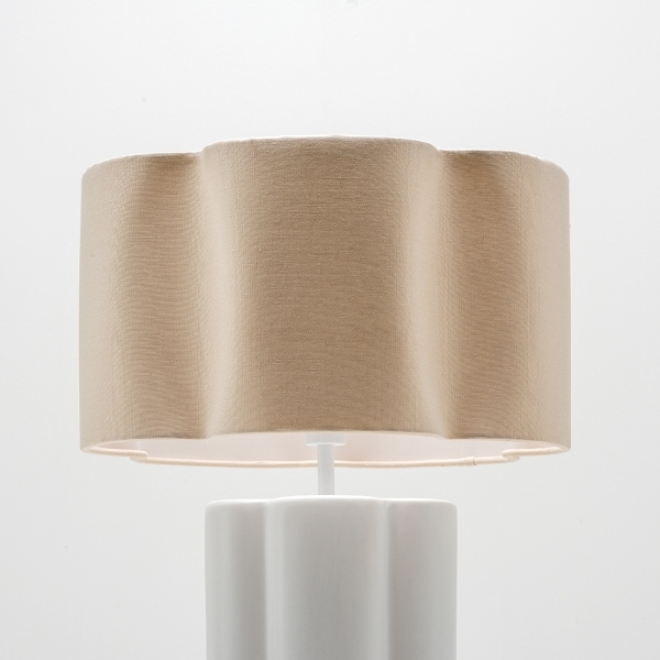 houseof Flower Ceramic Table Lamp, Natural Linen