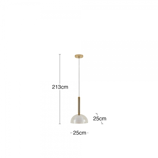 houseof Glass Dome Ceiling Light, Brass