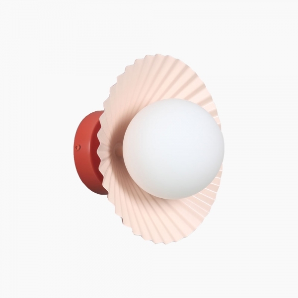 houseof Pleated Flush Wall & Ceiling Light, Red