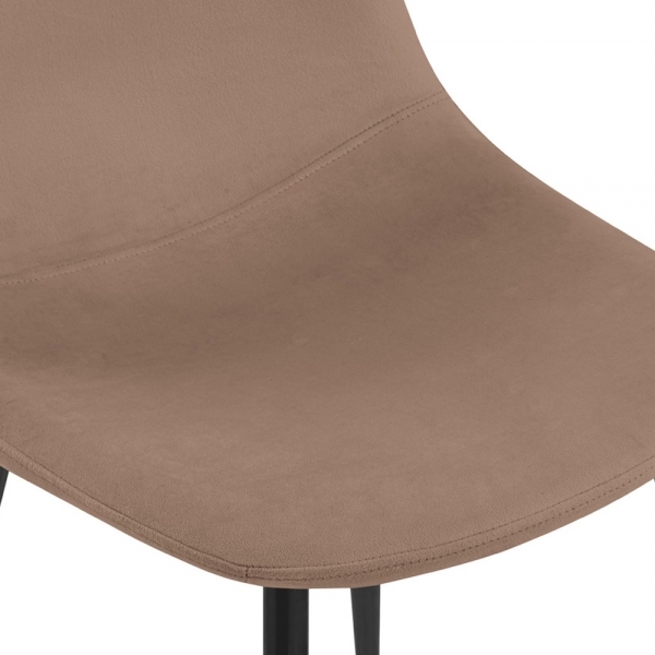 Ibiza & Rayner 4 Chairs Dining Set, Black & Taupe Sustainable Velvet