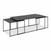 Infinity Set of 3 Nesting Coffee Tables, Black Marble Effect