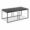 Infinity Set of 3 Nesting Coffee Tables, Black Marble Effect