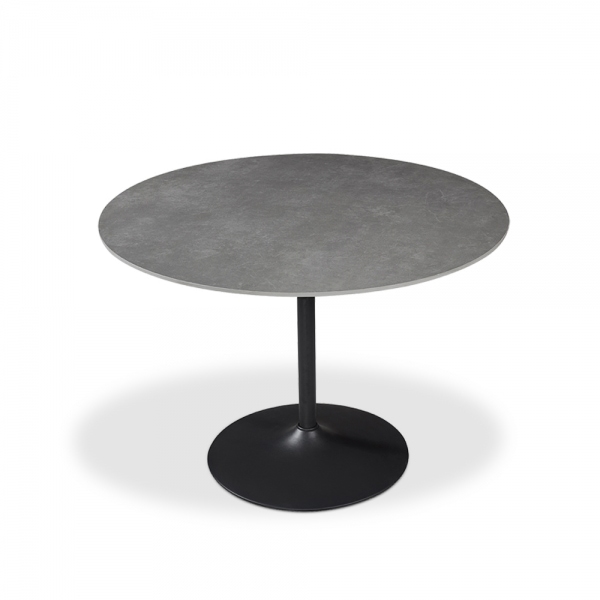 Isla 4 Seat Round Dining Table, Grey Ceramic