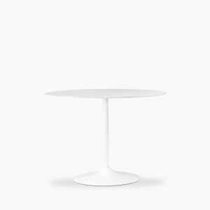 Isla 4 Seat Round Dining Table, White Ceramic
