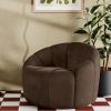 Ivy Swivel Armchair, Mocha Brown Sustainable Velvet