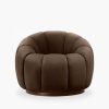 Ivy Swivel Armchair, Mocha Brown Sustainable Velvet